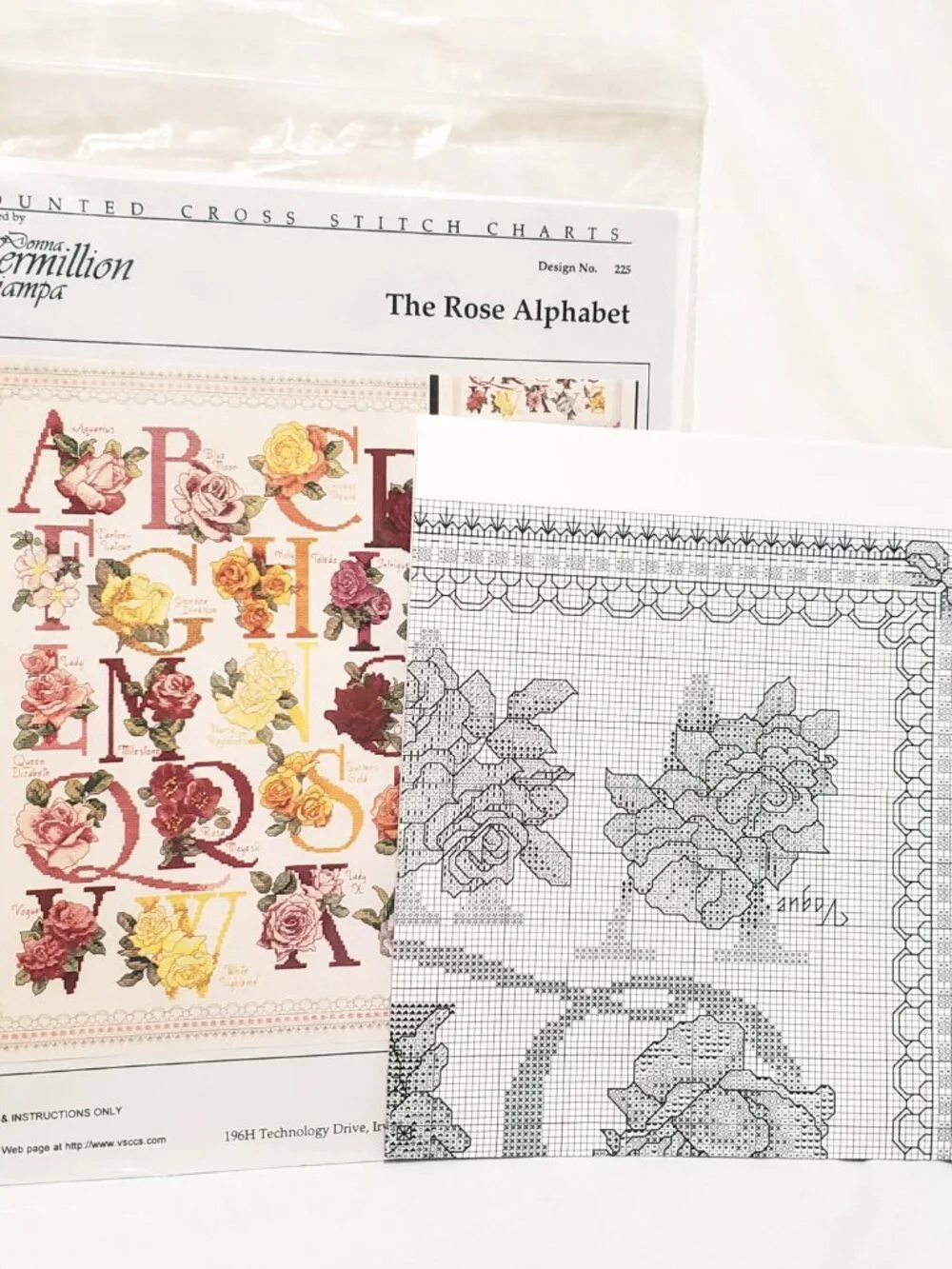 The Rose Alphabet Cross Stitch Pattern Vermillion Stitchery